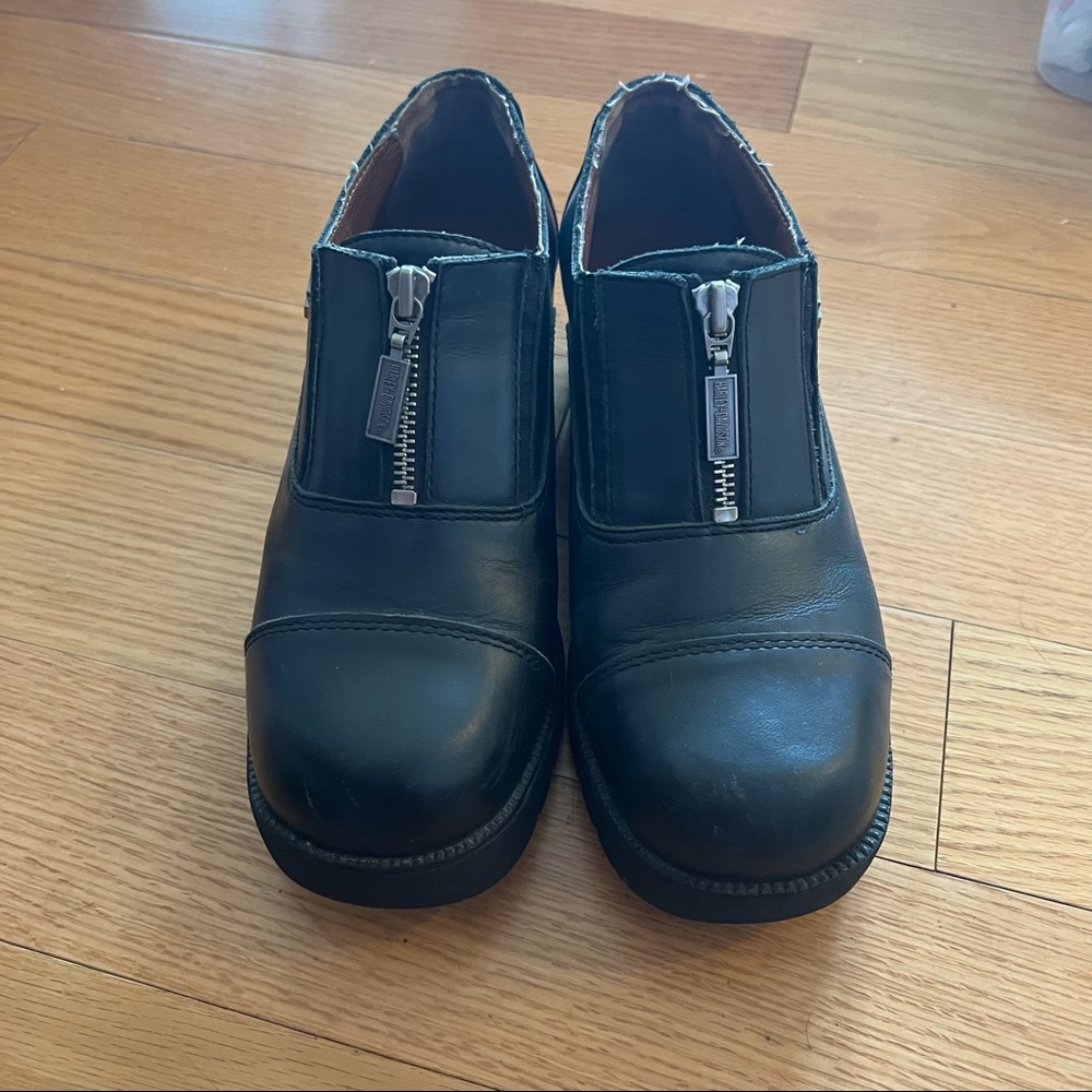Black Harley Davidson platform Loafers